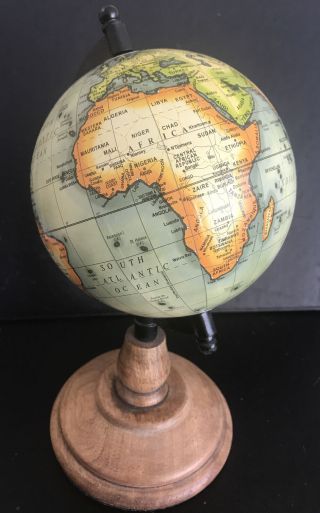 Government Of India 2008 World Earth Rotating Desk Top 12cm Globe With Wood Base