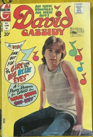 Vintage David Cassidy Comic Book Issue 4 Charlton Comics 1972 Partridge Family