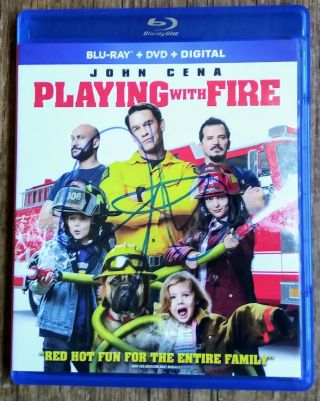 Wwe John Cena Autographed Playing With Fire Blu Ray/dvd