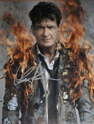 Charlie Sheen Hand Signed 8x10 Photo W/ Holo