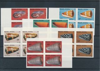 [g388321] Wallis Fut 1983 Shells Good Set Vf Blocks Of 4 Mnh Imperf.  Stamps