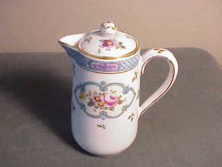 Vint English Crown Staffordshire Porcelain - Turquoise Blue - Covered Creamer