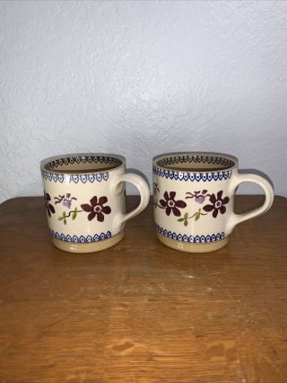 Set Of 2 Nicholas Mosse Pottery Clematis Coffee Cups