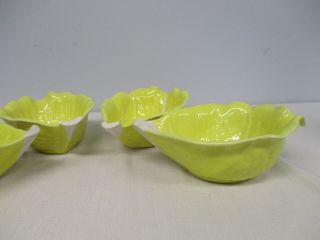 4 SECLA MADE IN PORTUGAL MAJOLICA YELLOW CABBAGE 7 