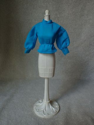 Vintage Barbie Doll 1792 Mood Matchers Mod Teal Blouse Top