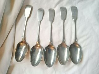 Set Of 5 X Silver Plated Spoons Vintage Antique With Encore Thomas Turner