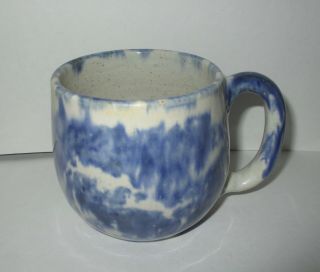 Wj Gordy Blue Spatterware Pottery Mug