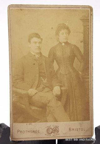 Victorian Cdv Photo Portrait Of Woman And Man,