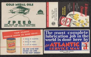Lqqk 4 Vintage 1940s - 60s Ad Cards,  Gold Medal/ Atlantic/ Kendall
