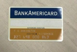 Vintage 1968 Bank Of America Card From First National Bank Of Georgia