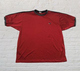 Vintage 90s Nike Small Check Swoosh White Tag Jersey Shirt Cuffed Size Xxl 2xl