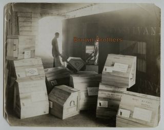 Vintage 1900s Advertising National Cash Registers Crated Loaded On Train Photo