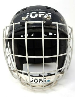 Vintage Jofa 290 Sr 6 3/4 - 7 3/8 Ice Hockey Helmet Black Senior With Cage