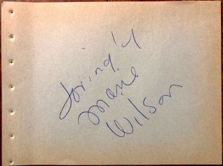 Marie Wilson Autographed Hand Signed 1950s Album Page My Friend Irma Goes West