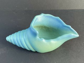 Exceptional Vintage Van Briggle Pottery Colorado Springs Blue Green Conch Shell