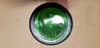Vintage 7up Soda Bottle Green Glass Painted Label 16 ounces 3