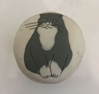 Vintage Jude Holdsworth Art Pottery Cat Lidded Trinket Jar Porcelain