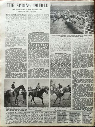 The Spring Double Grand National Horse Race Vintage Article 1948