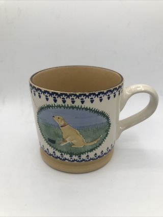 Nicholas Mosse Spongeware Pottery 3 - 1/2 Inch Mug/cup Dog - Made In Ireland