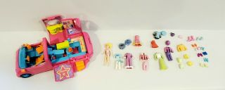 Polly Pocket Pollywood Pink Limo - Scene Car 2005 Mattel With Accessories & Doll