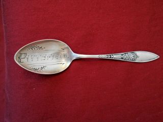 Antique Sterling Silver Baker - Manchester Souvenir Spoon - Pittsfield Mass