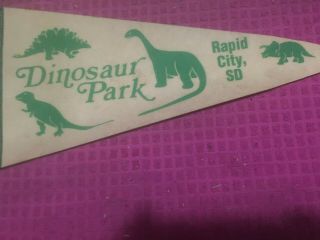 Vintage - Dinosaur Park Rapid City South Dakota Sd Pennant - T - Rex - Fast Shipper