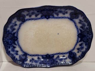 Antique Flow Blue China Platter 14.  5 ".  Wood & Son England.  Seville Pattern.  Nr