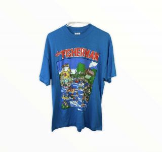 The Fisherman By John Holladay T - Shirt Vintage 1991 Single Stitched Size Xl