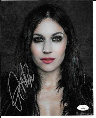Lacuna Coil Cristina Scabbia Autographed Photo Metal With Jsa