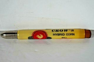 Vintage Crow ' s Hybrid Corn Co Bullet Pencils.  Milford,  Ill Old Farm 2