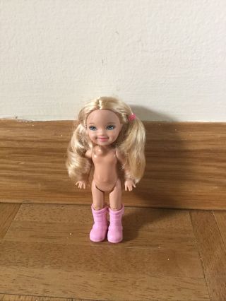 2006 Mattel Nude Barbie Kelly Club 4 Inch Doll Blonde Jointed Knees 1994 Body