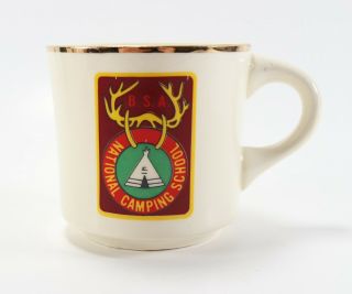 Vintage Bsa National Camping School Logo Boy Scouts Of America Coffee Mug Cup