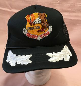 Vintage 1991 Operation Desert Storm Black Corduroy Hat Embroidered Cap