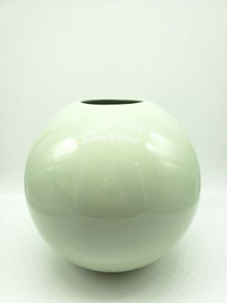 Vintage Royal Haeger Orb Ball Round Sphere Vase Seafoam Green / Aqua 8 " 4306