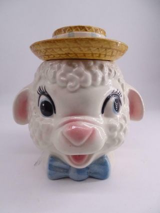 Vintage Metlox Poppytrail Figural Lamb Head Cookie Jar Mid Century Retro Old
