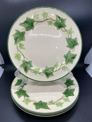Set Of 3 Mid - Century Franciscan Ivy 9 1/2 " Dinner Plates Made In California Euc