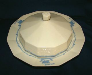 Rookwood Pottery M13 Blue Ships Butter Cheese Dish