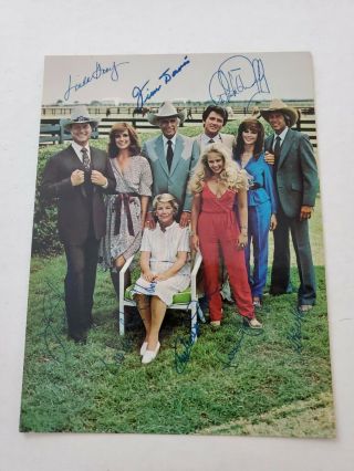 Larry Hagman And The Ewing Family Photo Autograph,  Dallas,  J.  R.  Ewing 8 Auto 