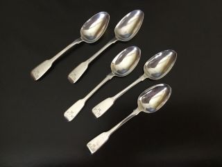 T.  C.  S.  Antique Cutlery Silver Plate Teaspoons X 5