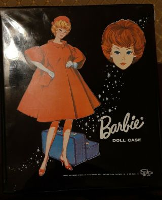 Vintage Barbie Small Black Case 1963 Red Flare