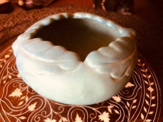 Vintage Van Briggle Acorn Bowl In Blue Ming Finish 6 " X 5 1/2 " X 3 "