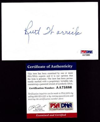 Ruth Warrick (d.  2005) Signed 3x5 Index Card Autographed Actress Psa Dna