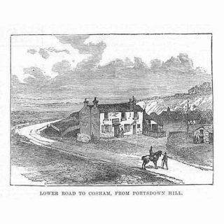 Portsmouth Lower Road To Cosham From Portsdown Hill - Antique Print 1882