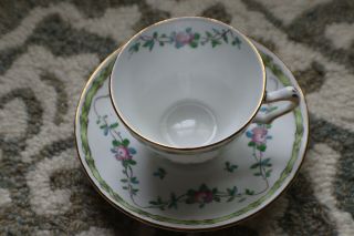 Crown Staffordshire Fine Bone China England Flower Vine - Tea Cup And Saucer