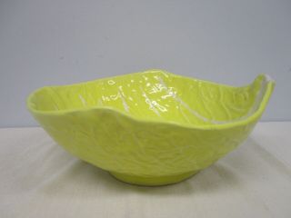 Secla Made In Portugal Majolica Yellow Cabbage Large 11 1/2 " Salad Serving Bowl