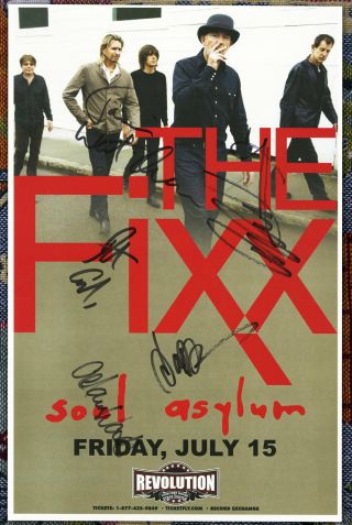 The Fixx Autographed Live Show Poster 2016 Cy Curnin,  Adam Woods,  Saved By Zero