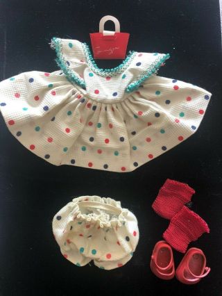 Polka Dot Dress Bloomers Purse & Shoes Fashions For Ginger Doll Cosmopolitan Tag