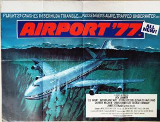 Airport 77 1977 Jack Lemmon Olivia De Havilland Uk Quad Poster