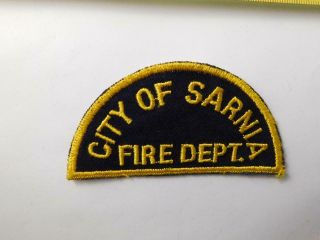 City Of Sarnia Fire Department Vintage Patch Crest Badge Canada Fire Fighter