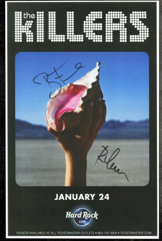 The Killers Autographed Gig Poster Ronnie Vannucci And Brandon Flowers